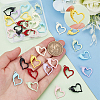 32Pcs 8 Colors Spray Painted Alloy Pendants PALLOY-DR0001-01-3