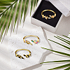 3Pcs 3 Colors Brass Micro Pave Cubic Zirconia Cuff Rings for Women RJEW-GO0001-28B-4
