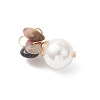 Natural Tourmaline Chip with Copper Wire Wrapped Shell Pearl Pendants PALLOY-JF04951-01-3