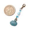 Ocean Theme Alloy Charm & Glass Beads Pendant Decorations HJEW-JM03158-03-3