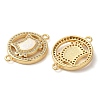 Rack Plating Brass Micro Pave Clear Cubic Zirconia Connector Charms KK-P268-18G-2
