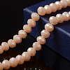AB Color Plated Electroplate Solid Color Crystal Glass Rondelle Bead Strands X-EGLA-F045A-02AB-1