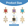 40Pcs 5 Colors Zinc Alloy Enamel Connector Charms ENAM-YS0001-08-4