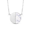 SHEGRACE Stunning 925 Sterling Silver Semicircle and Mable Pendant Necklace JN474A-1