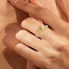 1Pc Heart Alloy & Rhinestone Finger Rings for Women RJEW-LP0010-08-1