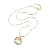Brass Micro Pave Clear Cubic Zirconia Pendant Necklaces for Women LS-NJEW-M009-04G-C-2