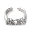 Mother's Day Theme 304 Stainless Steel Rhineatone Rings for Women RJEW-D023-02P-2