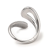 Rack Plating Brass Hollow Teardrop Open Cuff Rings RJEW-D009-01P-3