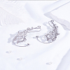 2Pcs 2 Style Crystal Rhinestone Butterfly Climber Wrap Around Earrings EJEW-LP0012-09-3
