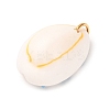 Printed Natural Cowrie Shell Pendants STAS-Z168-03G-06-2