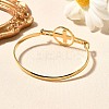 201 Stainless Steel Flat Round Link Bangles for Women BJEW-R014-01G-03-3