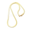 4mm Rack Plating Brass Flat Snake Chain Necklaces for Women Men MAK-L044-14G-1