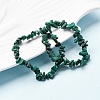 Unisex Chip Natural Malachite Beaded Stretch Bracelets BJEW-S143-34-6