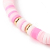 Polymer Clay Heishi Beads Stretch Bracelets Sets for Valentine's Day BJEW-JB06298-03-7