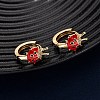 Brass Micro Pave Clear Cubic Zirconia Hoop Earrings LS-EJEW-D328-07G-1