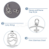 20Pcs 2 Style 201 Stainless Steel Pendants STAS-HY0001-16-4