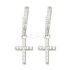 925 Sterling Silver Micro Pave Clear Cubic Zirconia Hoop Earrings for Women EJEW-G427-01P-02-4