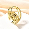 Brass Micro Pave Cubic Zirconia Cuff Rings for Women RJEW-F176-01G-4