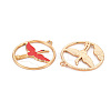 Eco-Friendly Alloy Enamel Pendants ENAM-T011-82A-NR-3