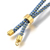 Braided Cotton Cord Slider Bracelet Making MAK-R001-01G-21-2