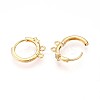 Brass Micro Pave Cubic Zirconia Hoop Earring Finding KK-N261-46G-2