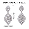 1 Pair Rhinestone Horse Eye Dangle Stud Earrings EJEW-LP0002-92A-2