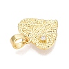 Brass Micro Pave Cubic Zirconia Pendants KK-T070-40G-2