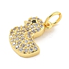 Rack Plating Brass Micro Pave Clear Cubic Zirconia Pendants KK-B093-02D-G-2