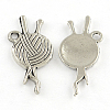 Tibetan Style Clew Alloy Pendants TIBEP-Q054-34AS-RS-1