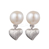 Natural Pearl Ear Studs EJEW-P286-36P-1