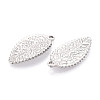 304 Stainless Steel Leaf Pendants STAS-T069-40P-2