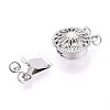 Rack Plating Flower Brass Box Clasps KK-QA183-99P-2
