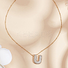 1Pc Brass Micro Pave Cubic Zirconia Letter Pendant Necklaces NJEW-LP0001-43U-G-3