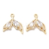 Brass Micro Pave Cubic Zirconia Pendants KK-B134-39G-1