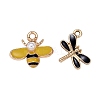 36Pcs 6 Style Light Gold Plated Alloy Pendants ENAM-ZZ0001-05-4