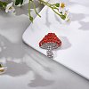 Cubic Zirconia Mushroom Brooch JBR102C-6