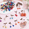 64Pcs 8 Colors Dyed Synthetic Turquoise Skull Cherry Pendants PALLOY-AR00020-3
