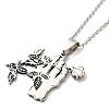 Non-Tarnish 201 Stainless Steel Pendant Necklaces NJEW-G123-03P-2