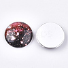Starry Sky Pattern Printed Glass Cabochons GGLA-N004-25mm-D50-2