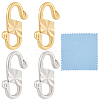 4Pcs 2 Colors Sterling Silver S-Hook Clasps with 925 Stamp FIND-BC0005-14B-1