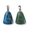 Trapezoid Natural & Synthetic Mixed Gemstone Pendants G-Q359-M-2