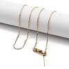 Ion Plating(IP) Adjustable 304 Stainless Steel Dapped Chain Necklaces NJEW-K270-05G-1