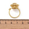 Sunflower Rotatable Open Cuff Rings for Women RJEW-C118-10G-5