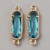 Golden Plated Brass Pave Glass Connector Charms LS-FIND-WH0110-728G-10-1
