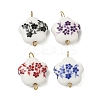 4Pcs 4 Colors Handmade Printed Porcelain Flower Connector Charms PALLOY-JF04405-01-1
