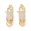 Brass Micro Pave Clear Cubic Zirconia Lobster Claw Clasps ZIRC-L076-071G-1