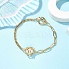 Natural Cultured Freshwater Pearl Bead Macrame Pouch Link Bracelets BJEW-JB10229-2