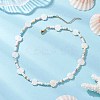 Summer Beach Natural White Shell and Glass Seed Beaded Necklaces NJEW-JN05855-01-1