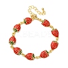 Brass Micro Pave Cubic Zirconia Link Bracelets for Women BJEW-D362-01G-4