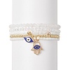 4Pcs 4 Style Natural White Jade & Glass Beaded Stretch Bracelets Set BJEW-JB09227-1
